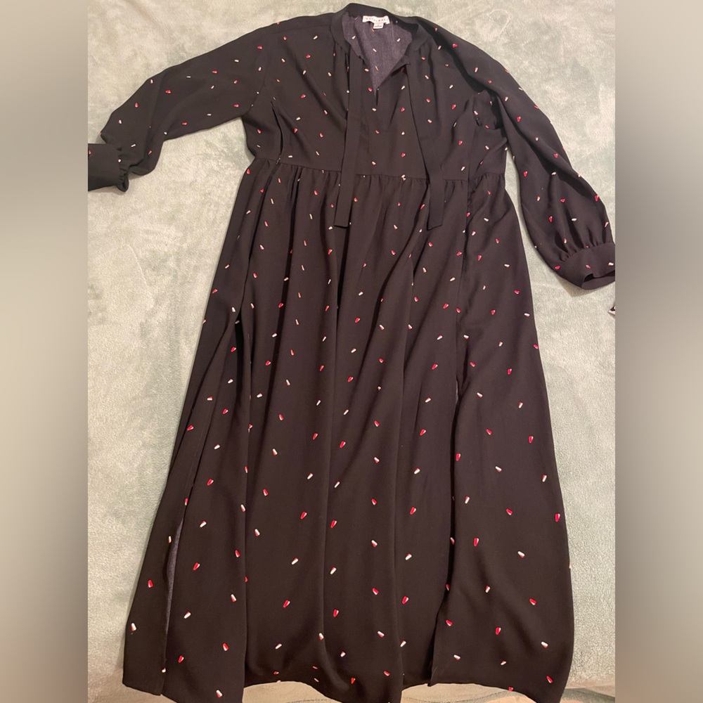 Loyal Hana Elegant Black Dress with Red and White Accents